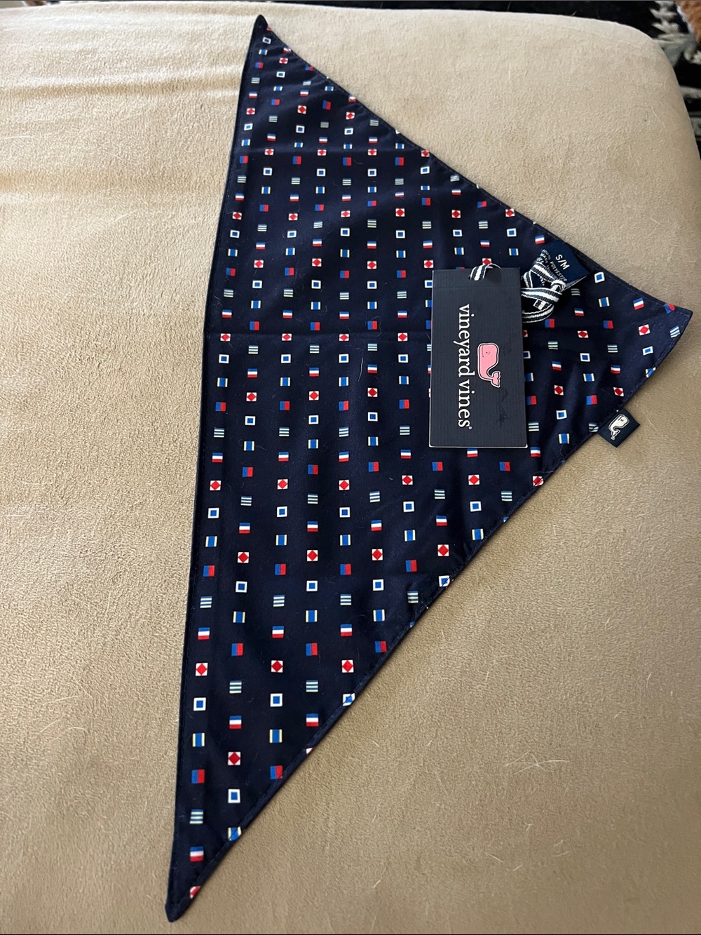 Vineyard Vines Burgee Flags Nautical Navy  S/M Bandana